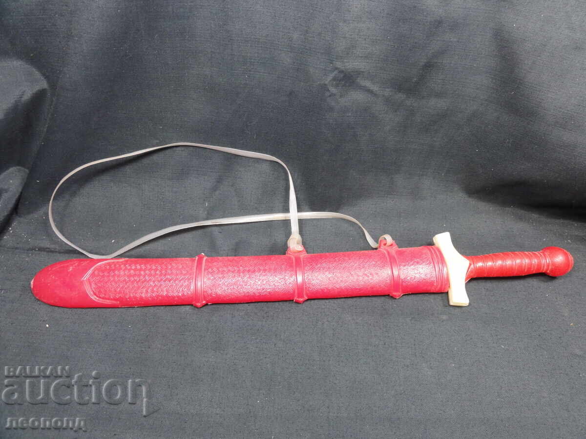 OLD RETRO SOCIALIST NRB PLASTIC TOY SWORD WITH SCABBARD with price 50.00 BGN | € 25.56 OLD RETRO SOCIALIST NRB PLASTIC TOY SWORD WITH SCABBARD with price 50.00 BGN | € 25.56
