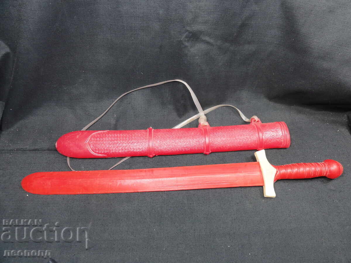 OLD RETRO SOCIALIST NRB PLASTIC TOY SWORD WITH SCABBARD OLD RETRO SOCIALIST NRB PLASTIC TOY SWORD WITH SCABBARD