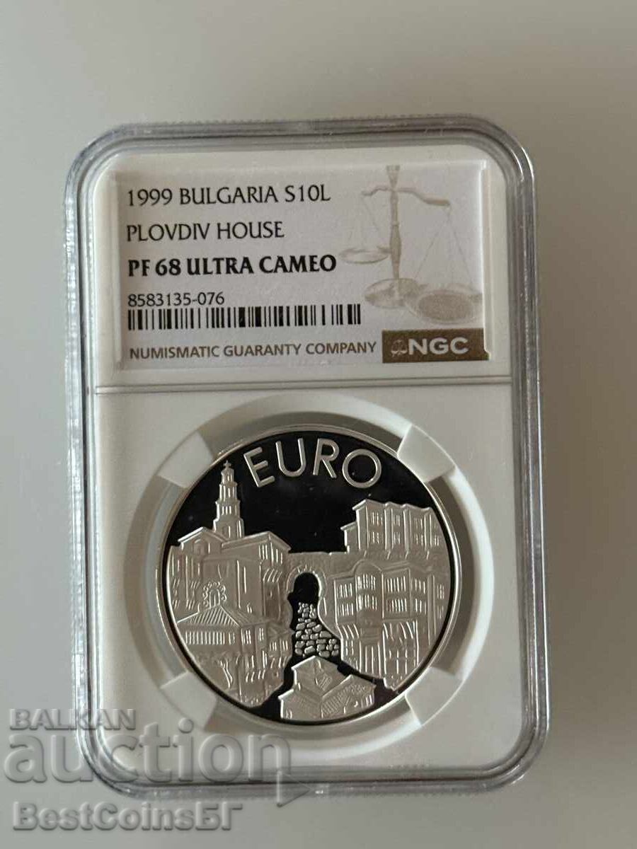 10 leva 1999 Πλόβντιβσκα Κάσα NGC PF 68 Ultra cameo 10 leva 1999 Πλόβντιβσκα Κάσα NGC PF 68 Ultra cameo