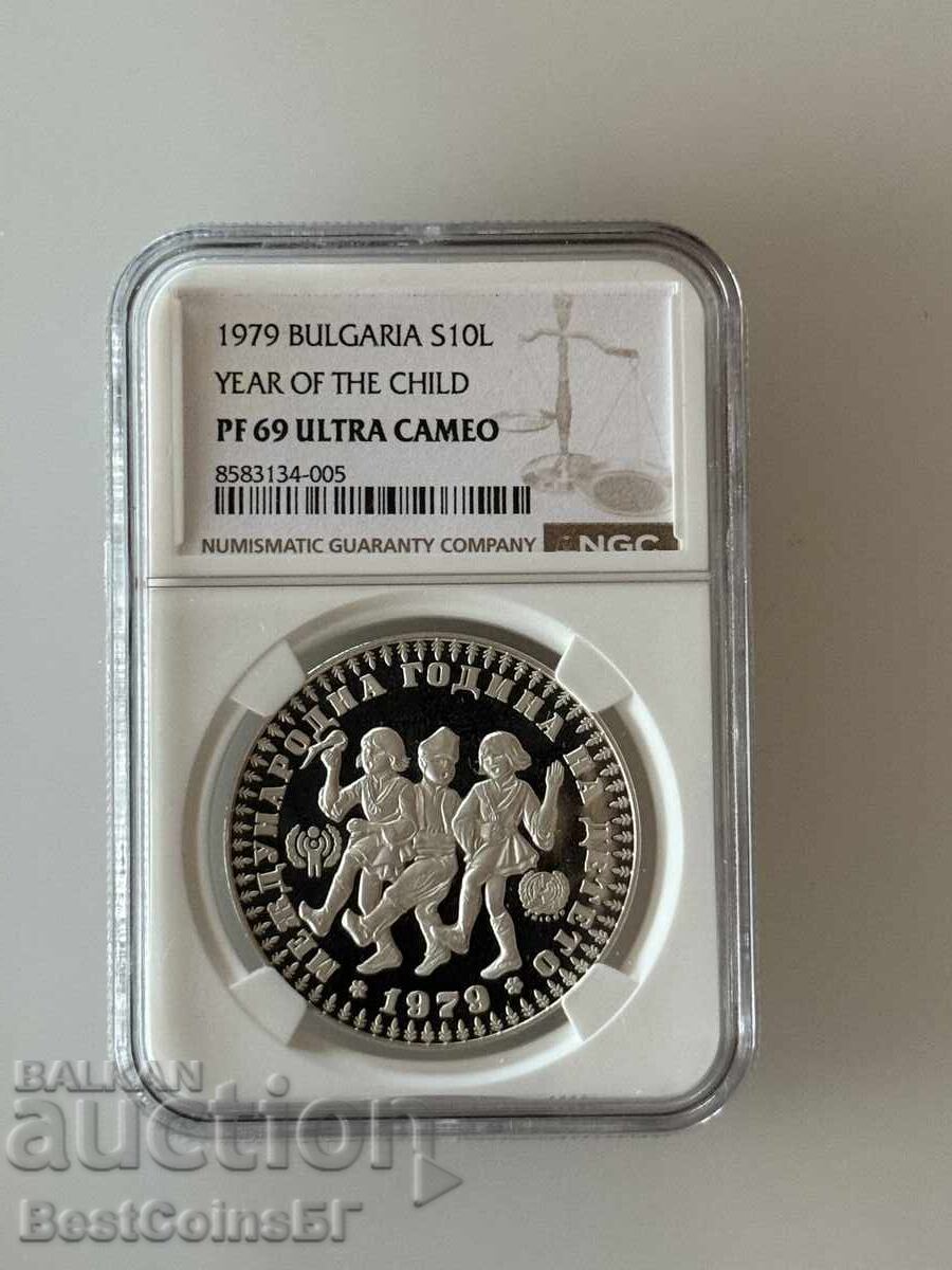 10 leva 1979 Έτος του Παιδιού - NGC PF 69 Ultra cameo 10 leva 1979 Έτος του Παιδιού - NGC PF 69 Ultra cameo