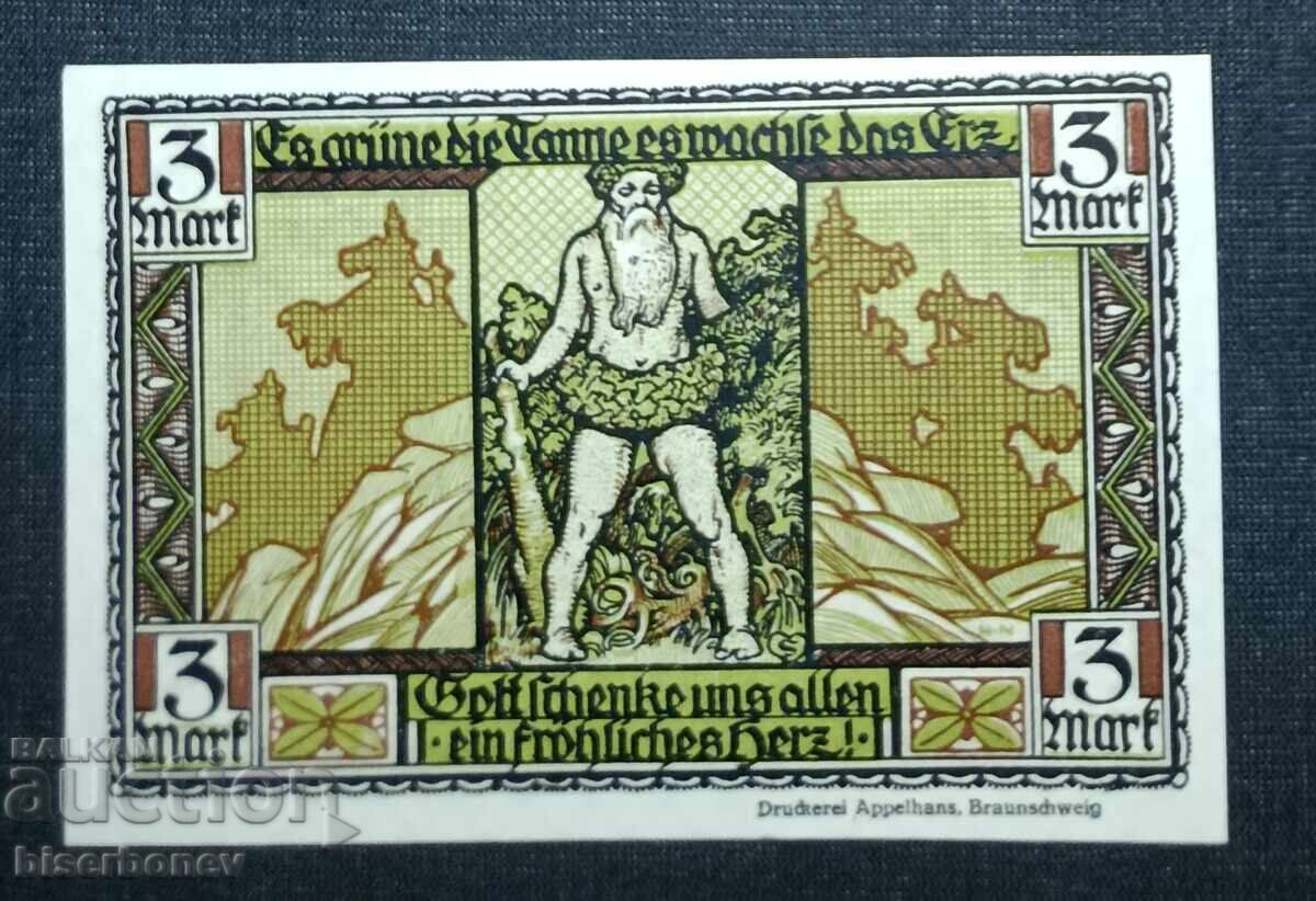 Germany, Germany, Harz 3 Mark, 1921, UNC with price 9.00 BGN | € 4.60