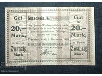 Germania, Germania, Frankfurt am Main 20 mărci, 1918, UNC