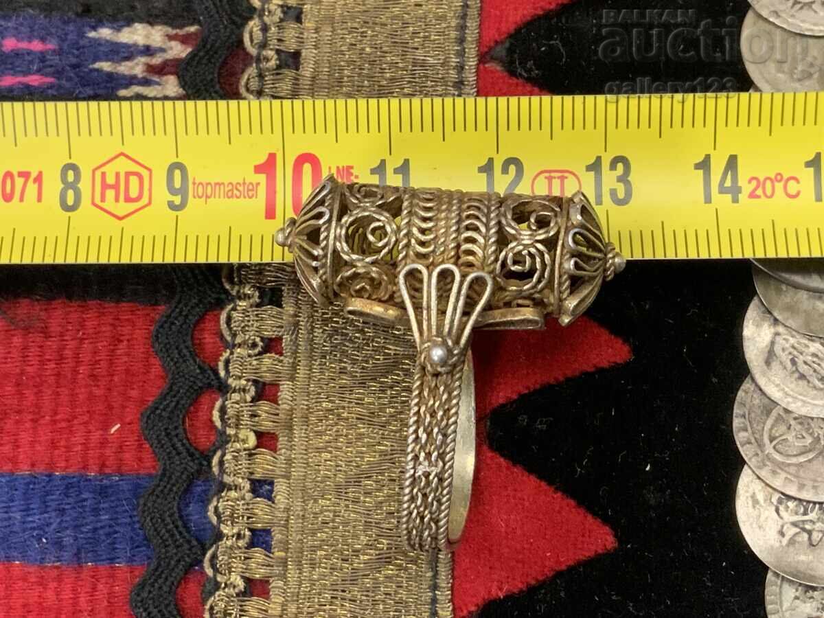 Αναγεννησιακό δαχτυλίδι ασήμι φιλιγκράν επιχρύσωμα βαρέλι με τιμή 164.00 BGN | € 83.85