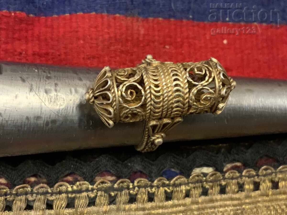 Παράδοση Αναγεννησιακό δαχτυλίδι ασήμι φιλιγκράν επιχρύσωμα βαρέλι