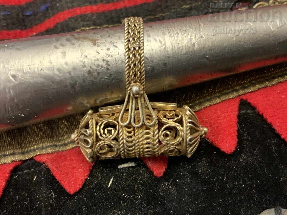 Αναγεννησιακό δαχτυλίδι ασήμι φιλιγκράν επιχρύσωμα βαρέλι - 5