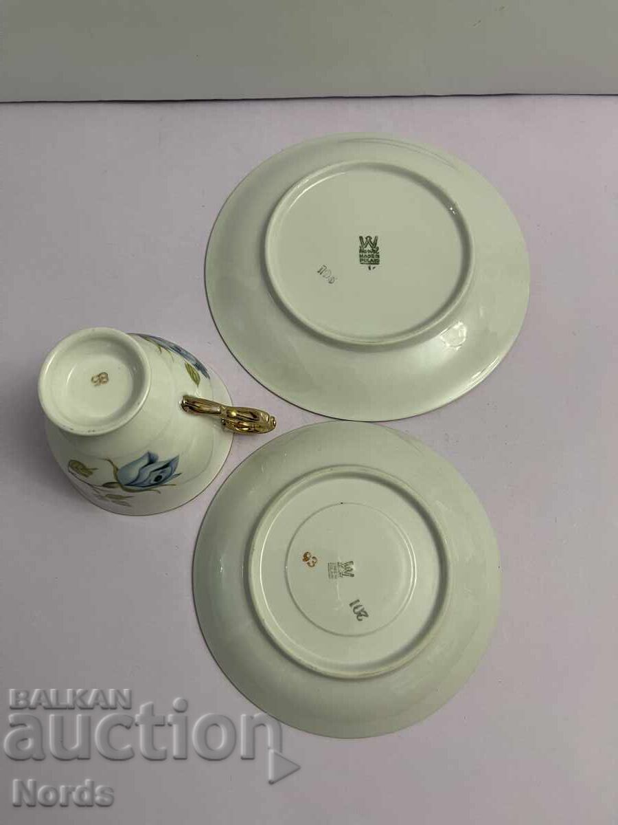 Beautiful triple tea set, Poland - 5 Beautiful triple tea set, Poland - 5
