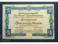 Germany, Германия, Цвайбрюкен 10 марки ,1918 г, аUNC