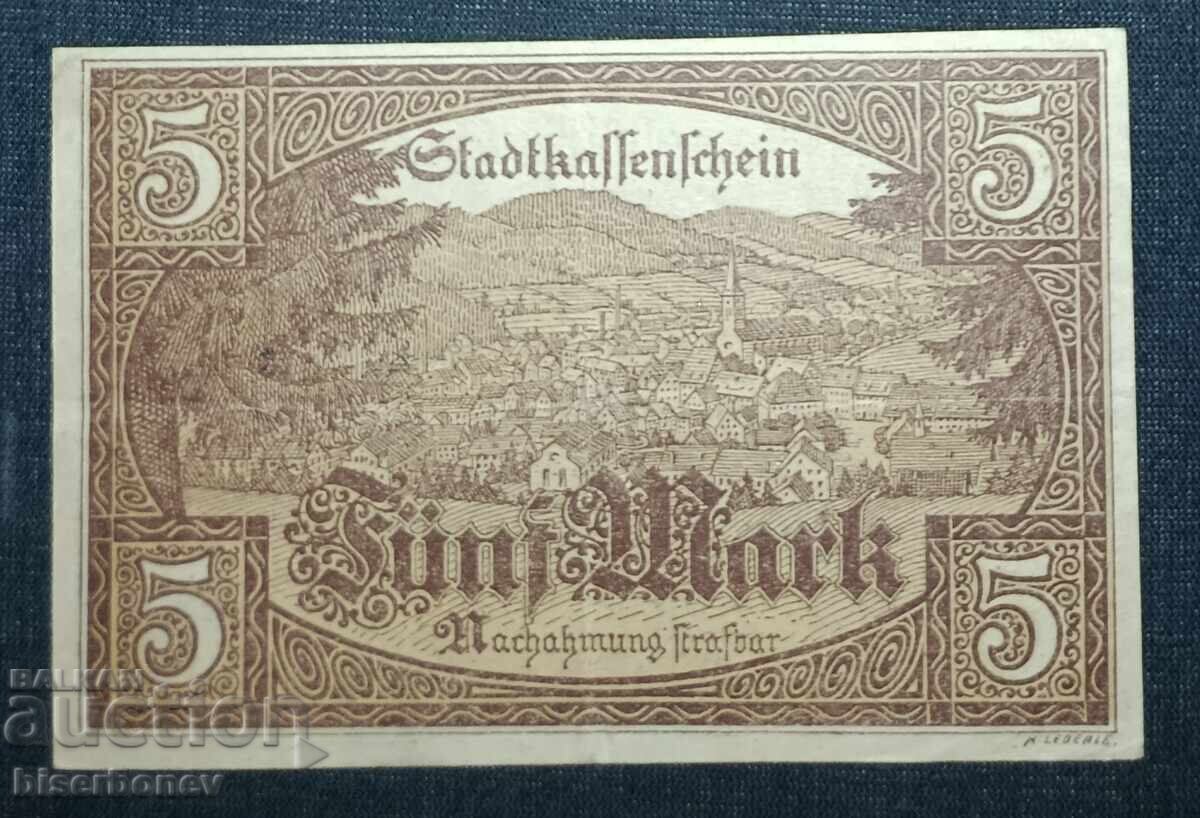 Germany, Германия, Фюртванген 5 марки ,1918 г, XF с цена € 4.60 | 9.00 лв. Germany, Германия, Фюртванген 5 марки ,1918 г, XF с цена € 4.60 | 9.00 лв.