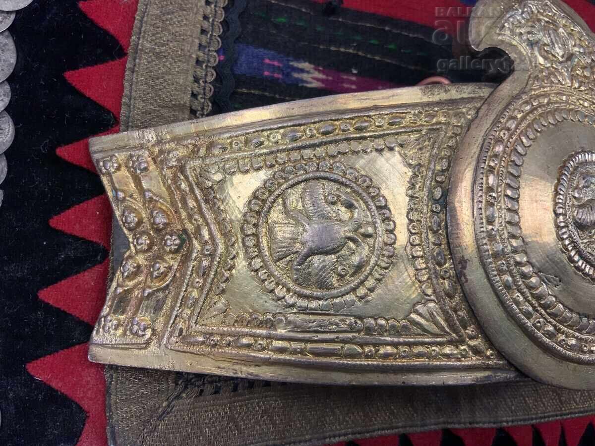 Auction Revival-era Karnobat large buckle silver chased gilding Auction Revival-era Karnobat large buckle silver chased gilding