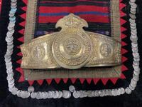 Revival-era Karnobat large buckle silver chased gilding