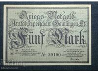 Germany, Germany, Geislingen 5 Mark, 1918, UNC