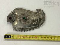 Revival-era buckle, single, silver, stamped, forged