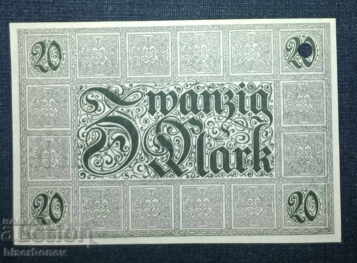 Germany, Geislingen 20 Mark, 1918, UNC with price 12.00 BGN | € 6.14