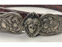 Revivalist belt silver carved leather perfect