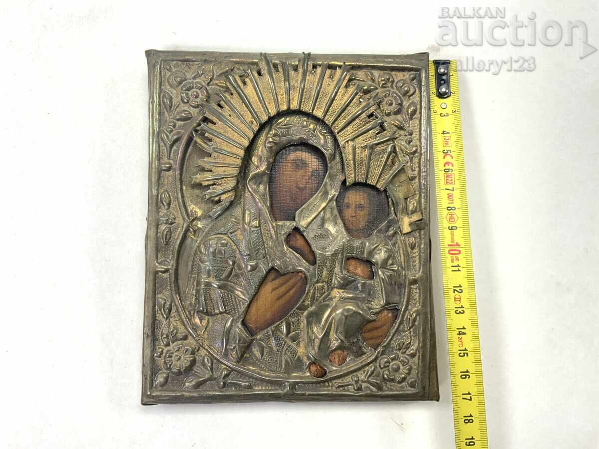 Old hand-painted Russian icon, mounting, 19th century Old hand-painted Russian icon, mounting, 19th century