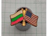 BULGARIA / USA FLAG BADGE PIN