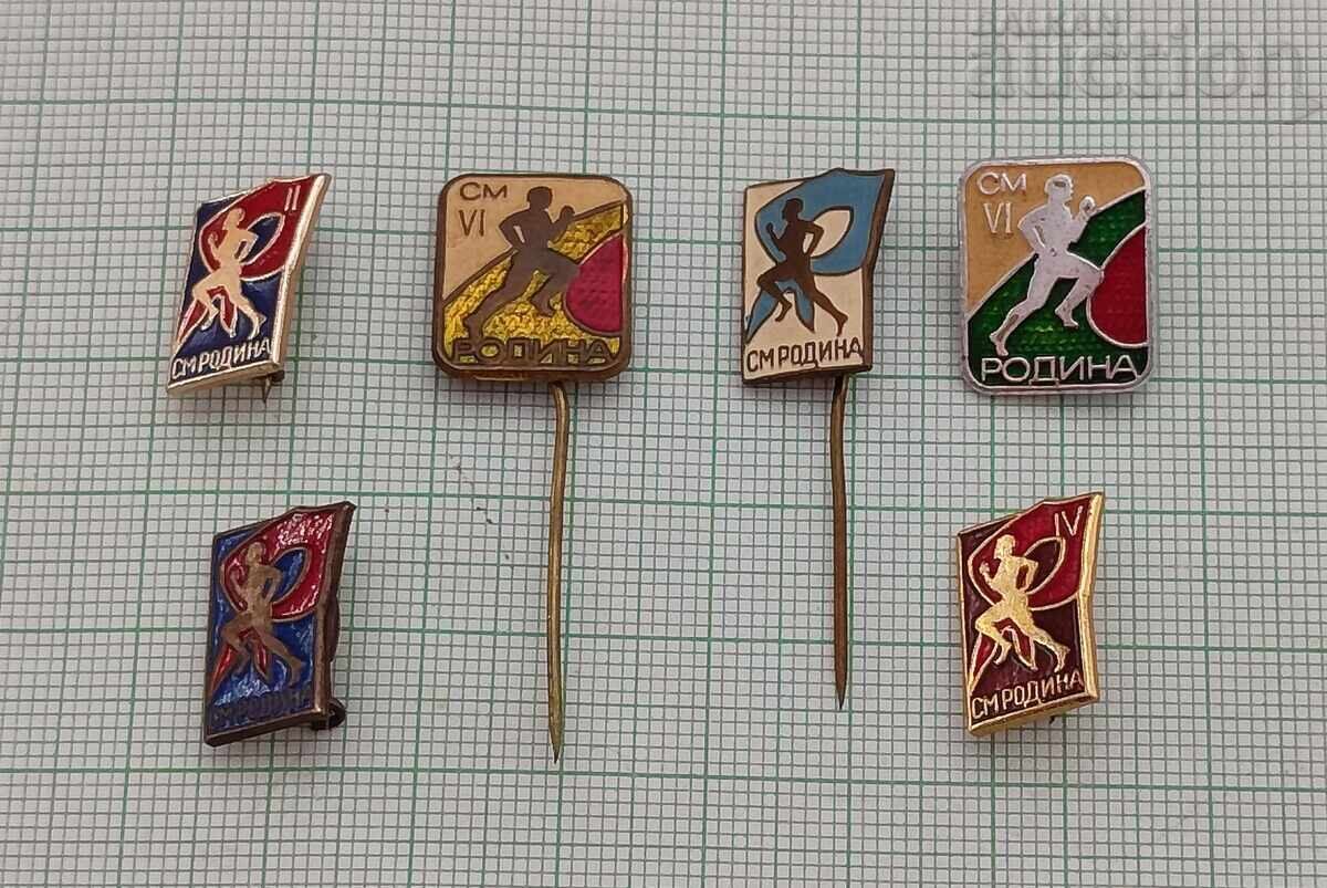 CM "RODINA" BADGE LOT 6 PIECES CM "RODINA" BADGE LOT 6 PIECES