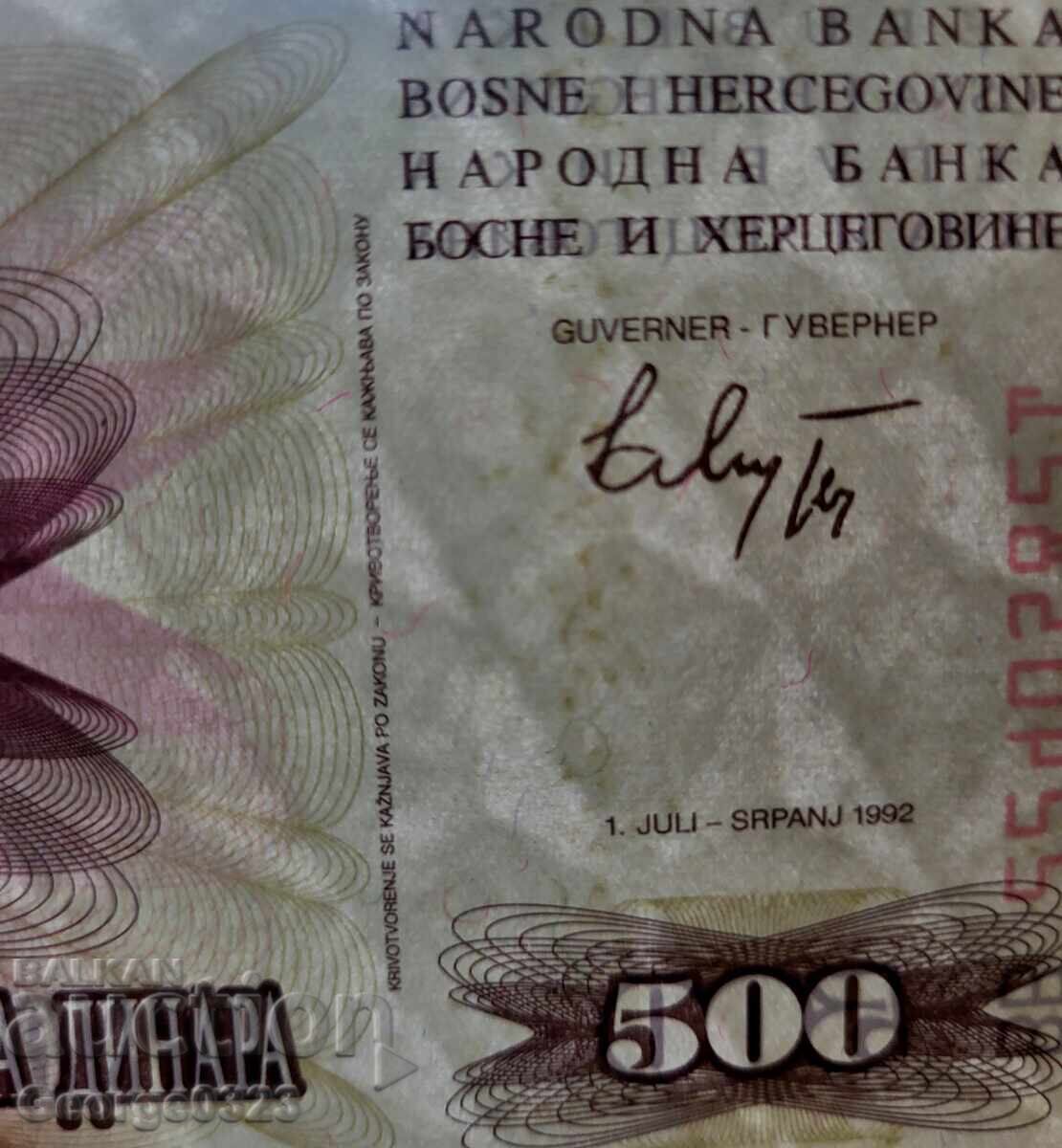 Auction  Bosnia and Herzegovina 1992 500 dinara UNC New