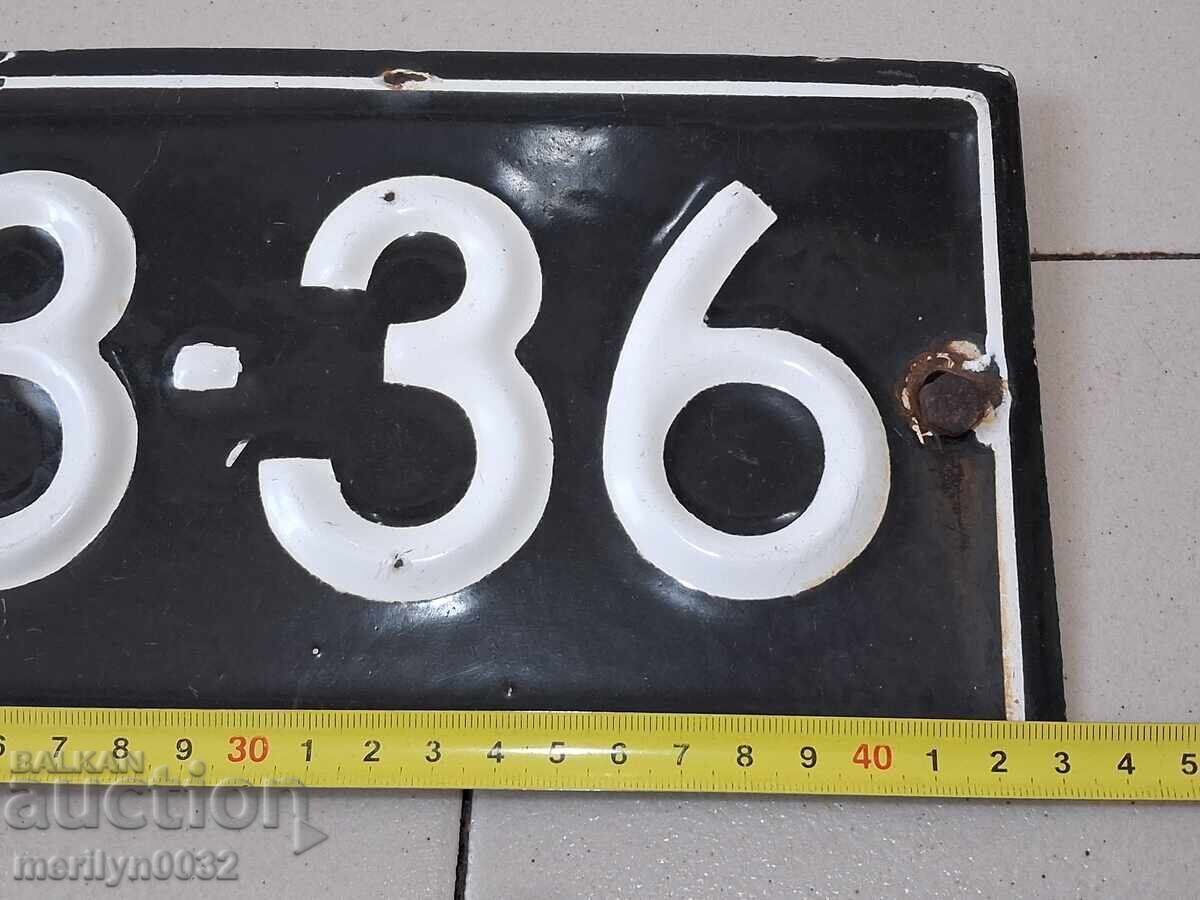 Delivery of Enamel license plate, vehicle, early 60s Delivery of Enamel license plate, vehicle, early 60s