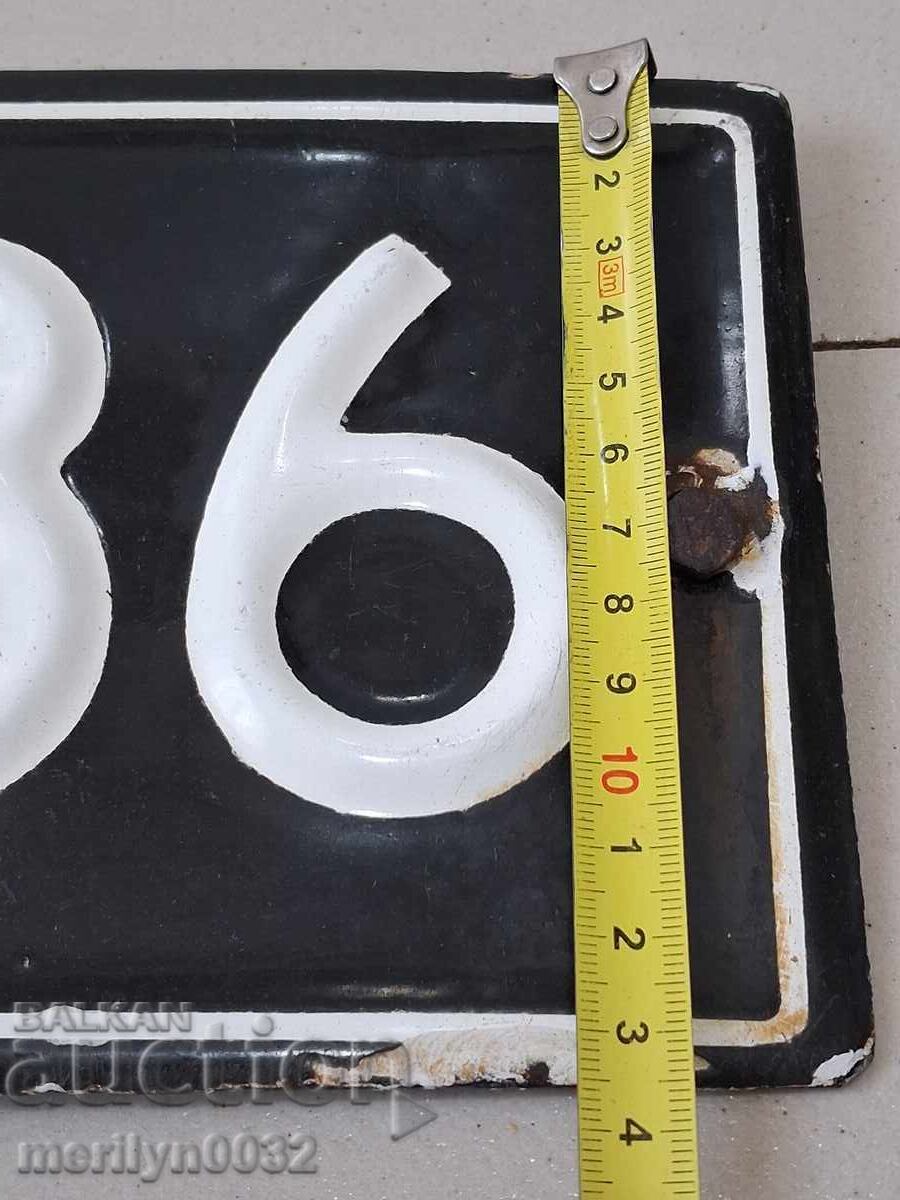 Enamel license plate, vehicle, early 60s - 5 Enamel license plate, vehicle, early 60s - 5