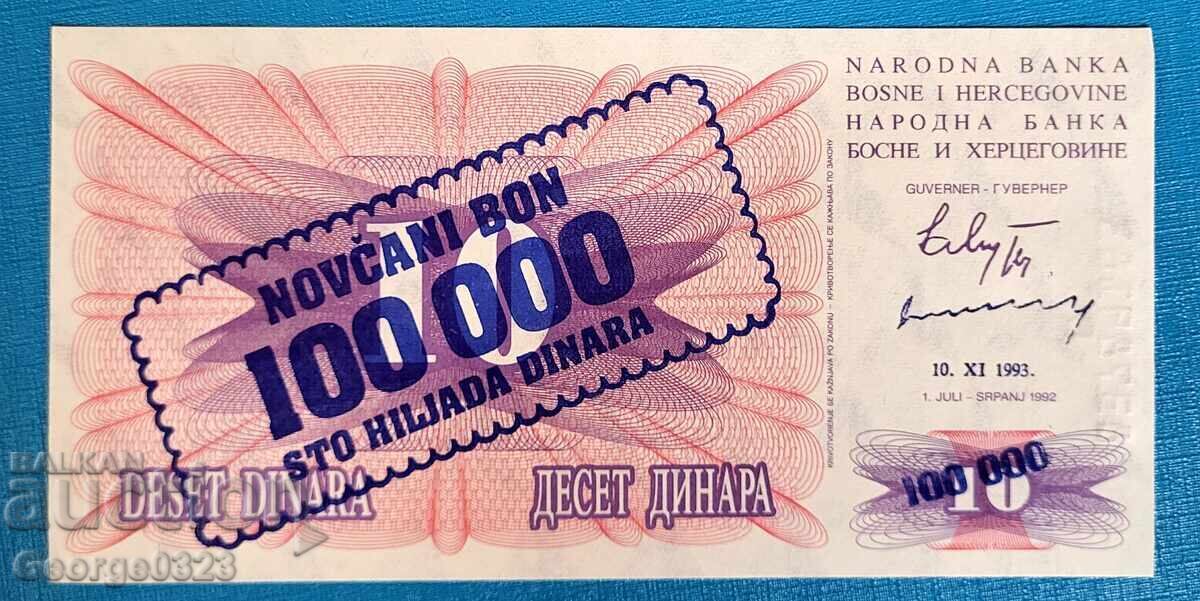 Βοσνία και Ερζεγοβίνη 1993 100 000 dinara UNC Nova