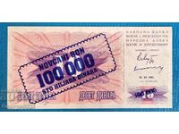 Bosnia and Herzegovina 1993 100,000 Dinara UNC New