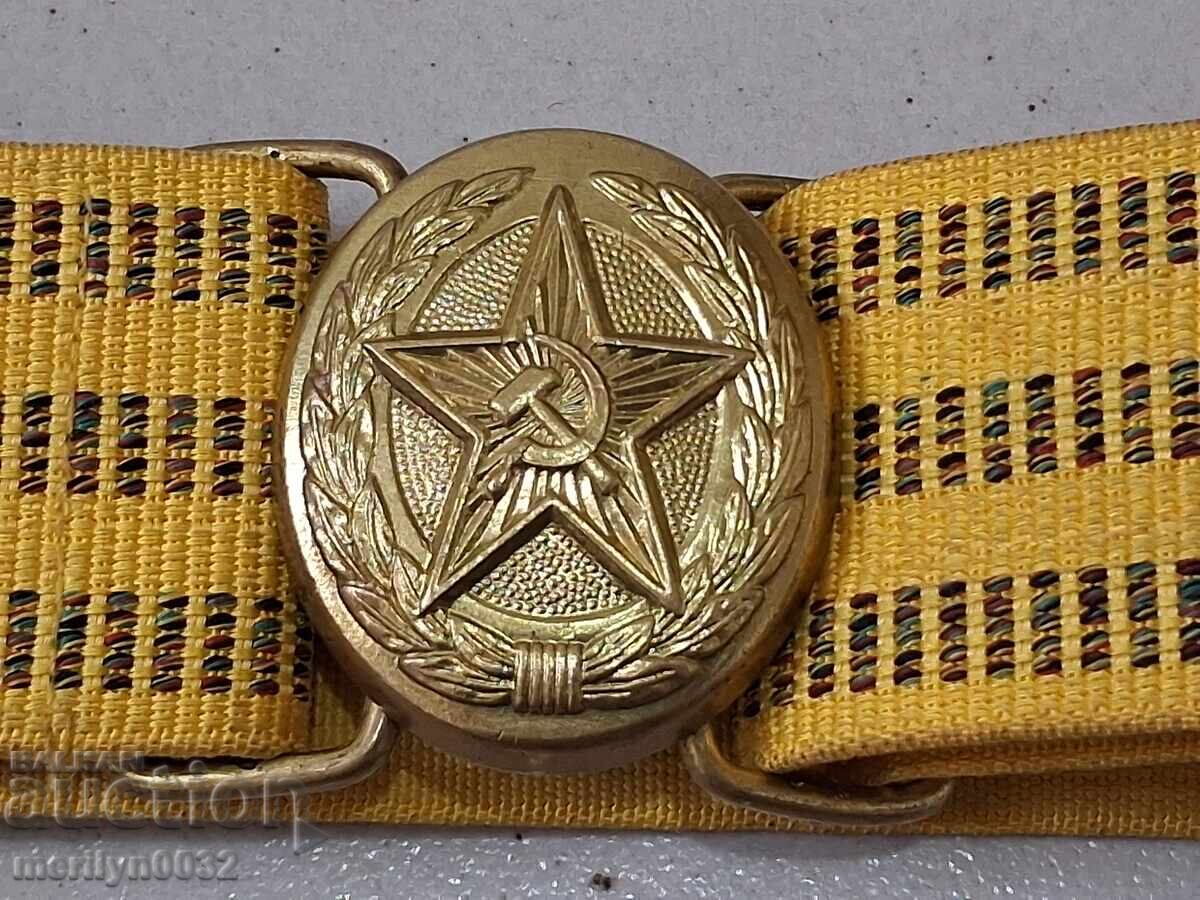 Officer parade belt scarf with blyah USSR buckle, buckle