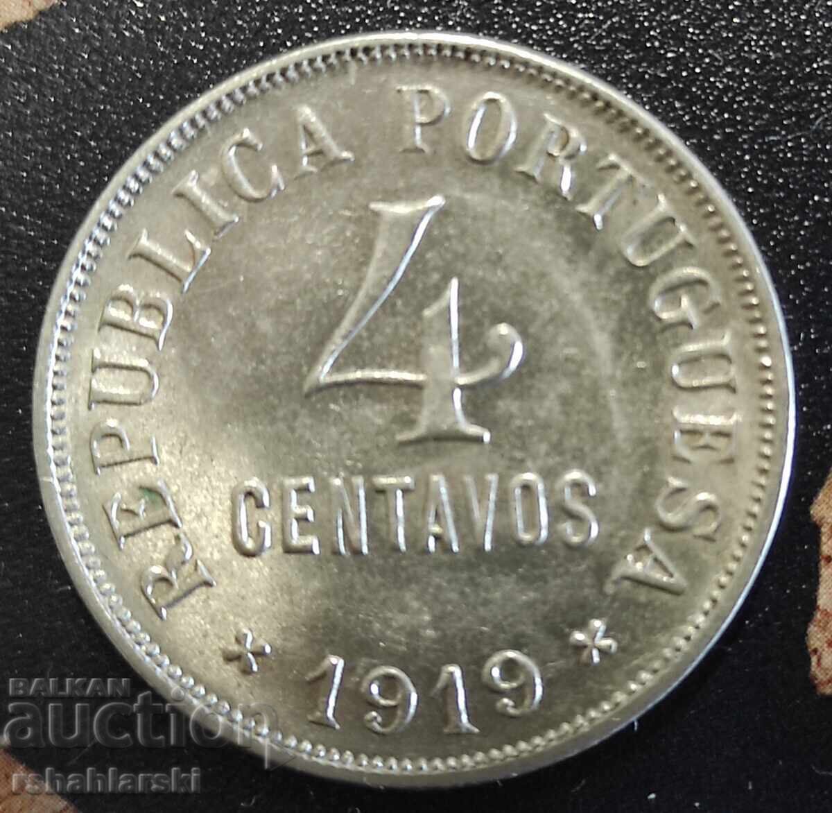 Coin Portugal 4 centavos, 1919 Coin Portugal 4 centavos, 1919
