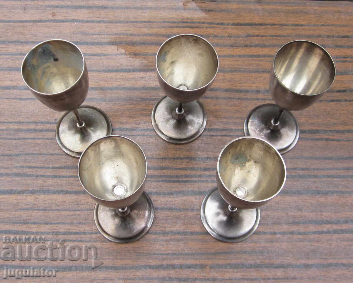 Auction Antique German WMF I/O Cups/Glasses, 5 pieces Auction Antique German WMF I/O Cups/Glasses, 5 pieces