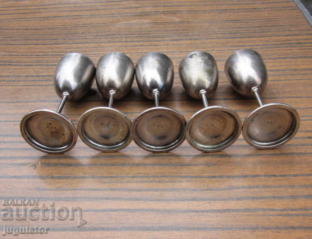 Delivery of Antique German WMF I/O Cups/Glasses, 5 pieces Delivery of Antique German WMF I/O Cups/Glasses, 5 pieces