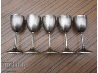 Antique German WMF I/O Cups/Glasses, 5 pieces