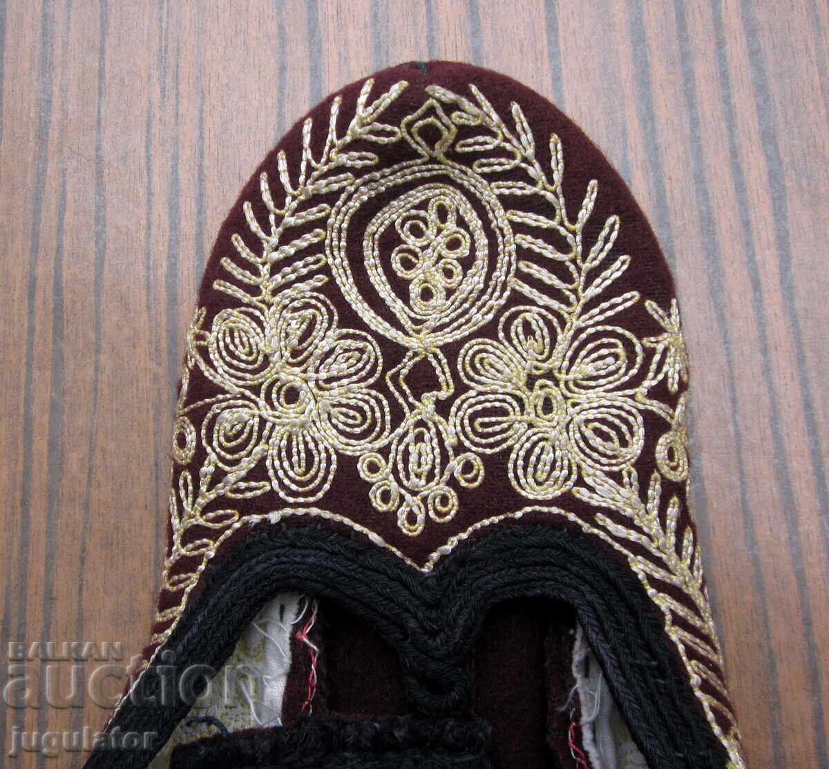 Antique Bulgarian Folk Wool Slippers Embroidery with price 20.00 BGN | € 10.23