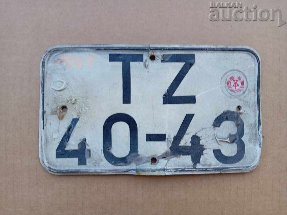 DDR GDR 1961 License Plate with price 31.00 BGN | € 15.85
