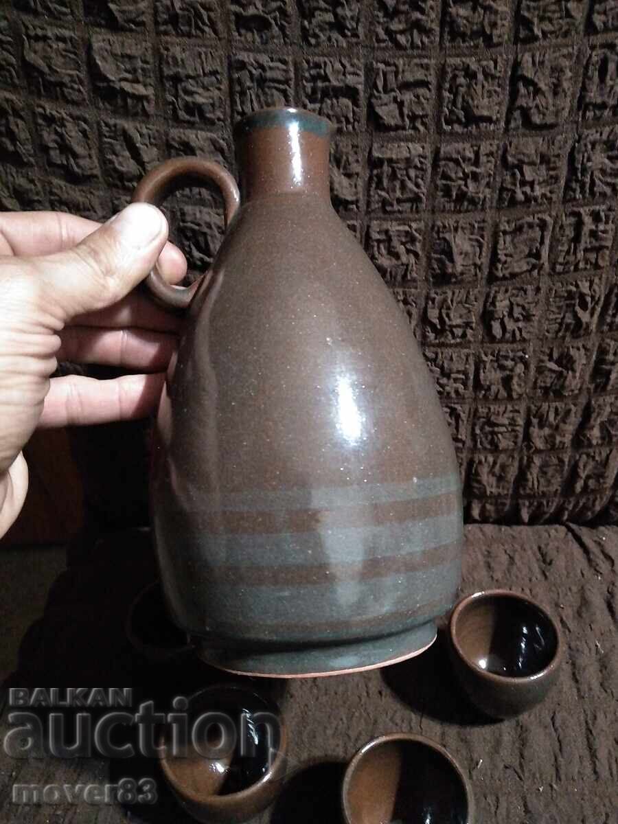 Δημοπρασία Σετ κεραμικά. Κανάτα και 4 φλιτζάνια Δημοπρασία Σετ κεραμικά. Κανάτα και 4 φλιτζάνια