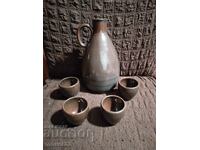 Set ceramică. Cană și 4 cești