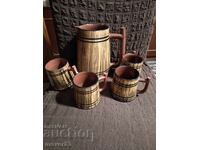 Ceramic Set. Pitcher and 4 Cups