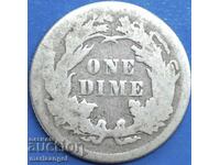SUA 1 Dime 1877 10 Cent Seated Liberty Silver