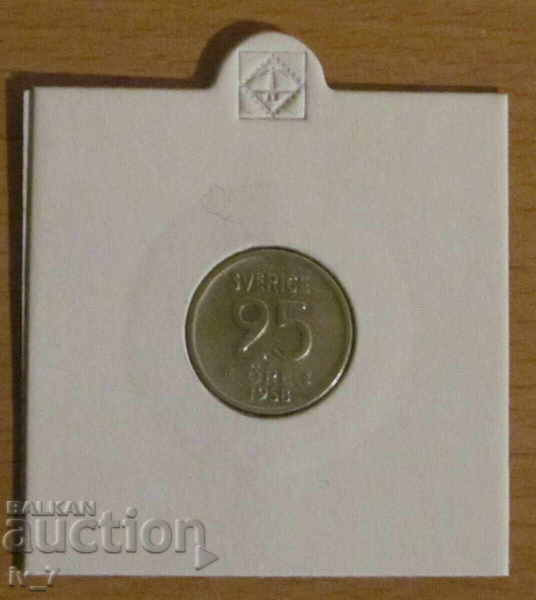25 ЙОРЕ 1958 година, ШВЕЦИЯ - Сребро 25 ЙОРЕ 1958 година, ШВЕЦИЯ - Сребро