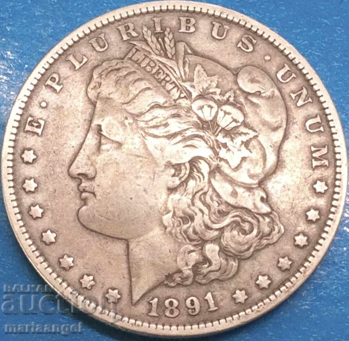 1 Dollar Morgan 1891 USA Silver 26.44g - 5
