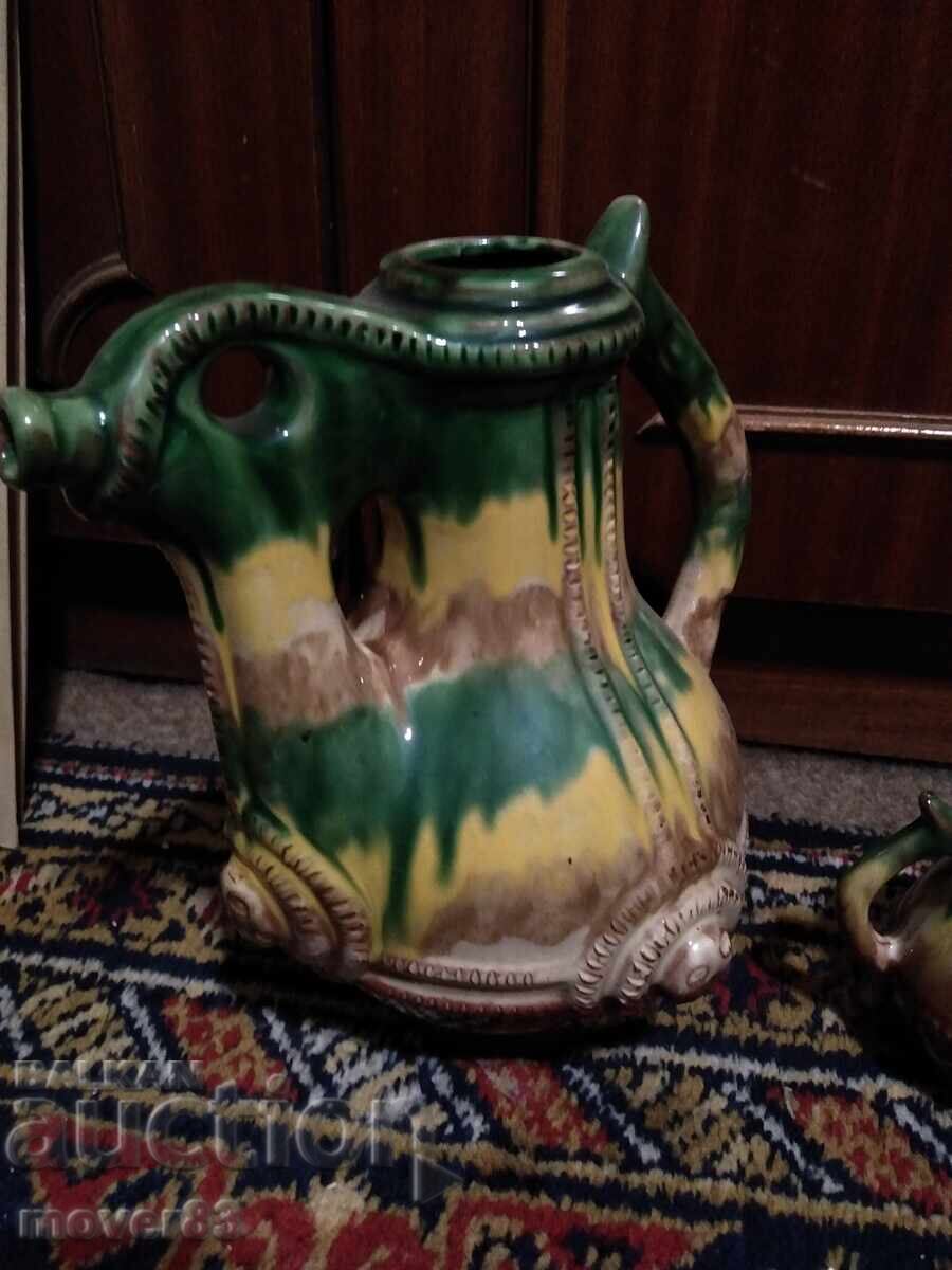 Ceramic Set. Pitcher and 6 cups with price 8.50 BGN | € 4.35 Ceramic Set. Pitcher and 6 cups with price 8.50 BGN | € 4.35