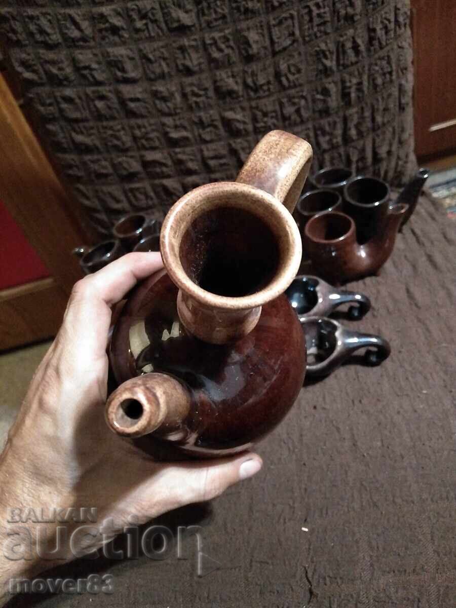 Δημοπρασία Κεραμικά. Κανάτα και φλιτζάνια. Μίγμα