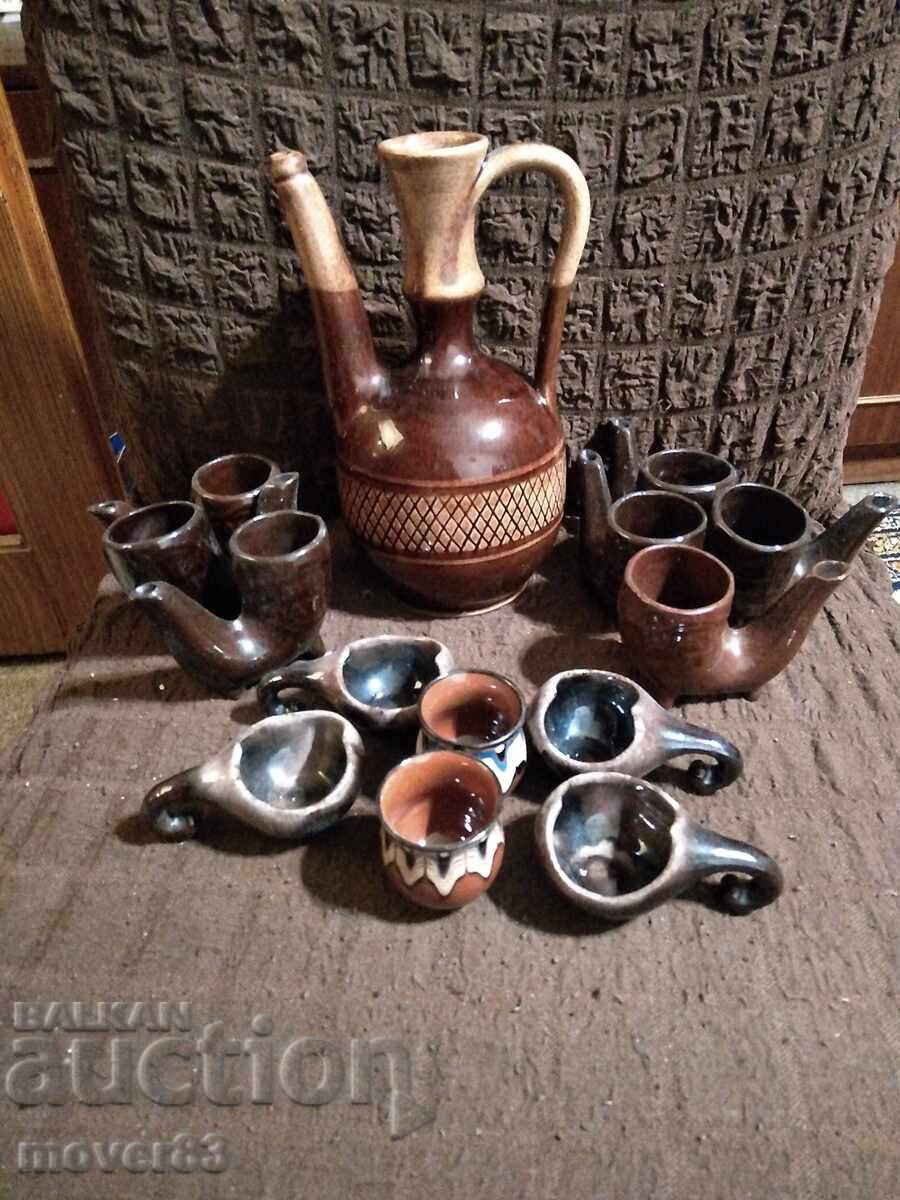 Κεραμικά. Κανάτα και φλιτζάνια. Μίγμα