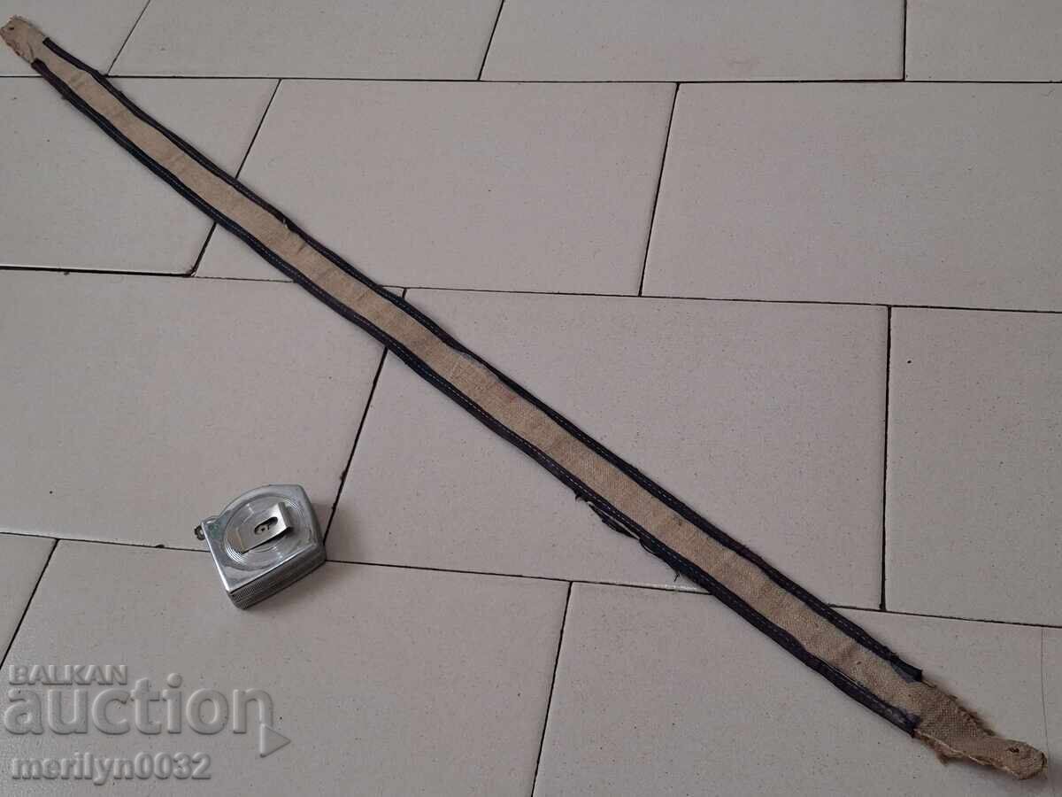 Old hand-knitted leather belt for traditional costume buckles - 5