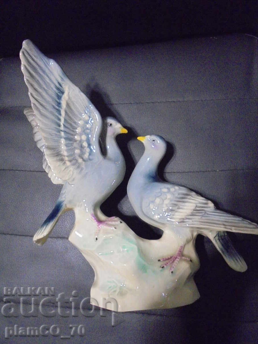 №8352 Old porcelain figurine - birds