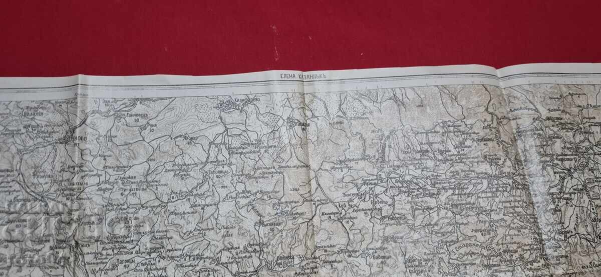 КАЗАНЛЪК - СТАРА ВОЕННА КАРТА - WW I / WW II с цена 65.00 лв. | € 33.23