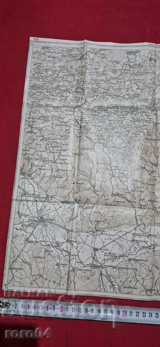 КАЗАНЛЪК - СТАРА ВОЕННА КАРТА - WW I / WW II - 5