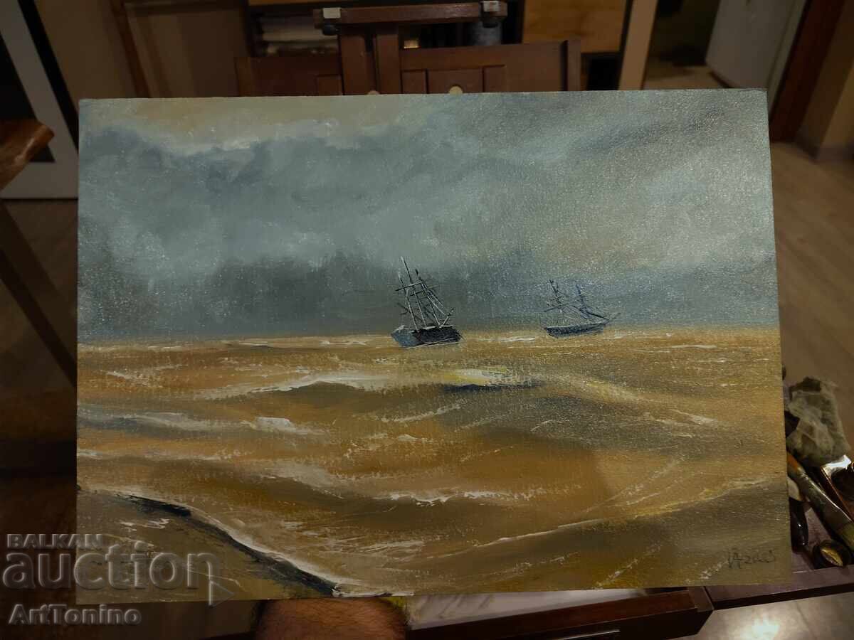 Oil painting - Marinism, seascape - Ships after Aivazovsky - 6 Oil painting - Marinism, seascape - Ships after Aivazovsky - 6