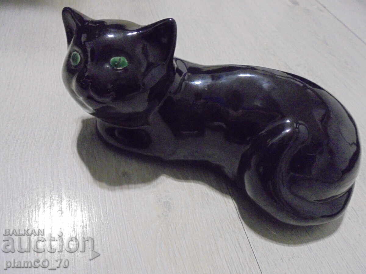 №*8353 Стара порцеланова фигура – черна котка, DESIGN VALLIS - 5 №*8353 Стара порцеланова фигура – черна котка, DESIGN VALLIS - 5