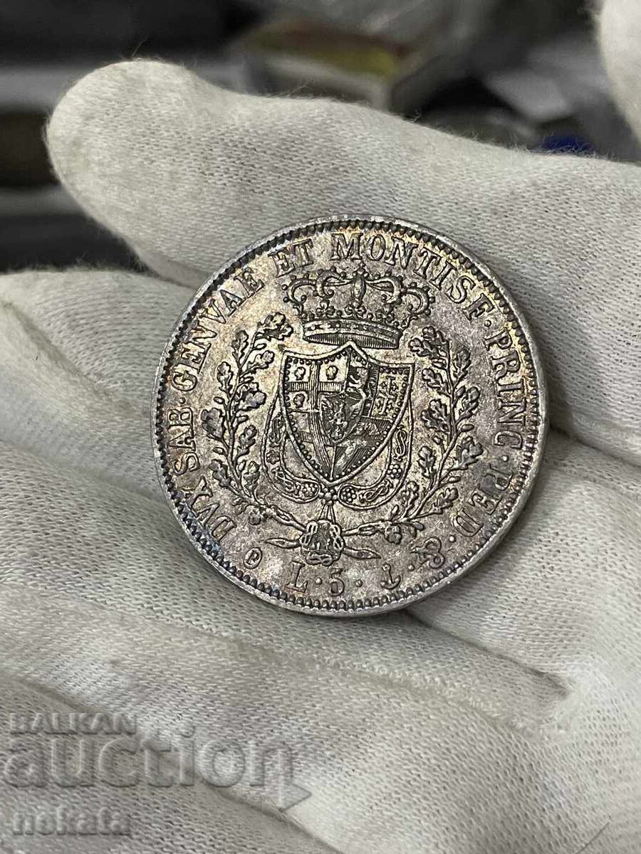 Аукцион Кралство Сардиния, 5 лири 1828 г.