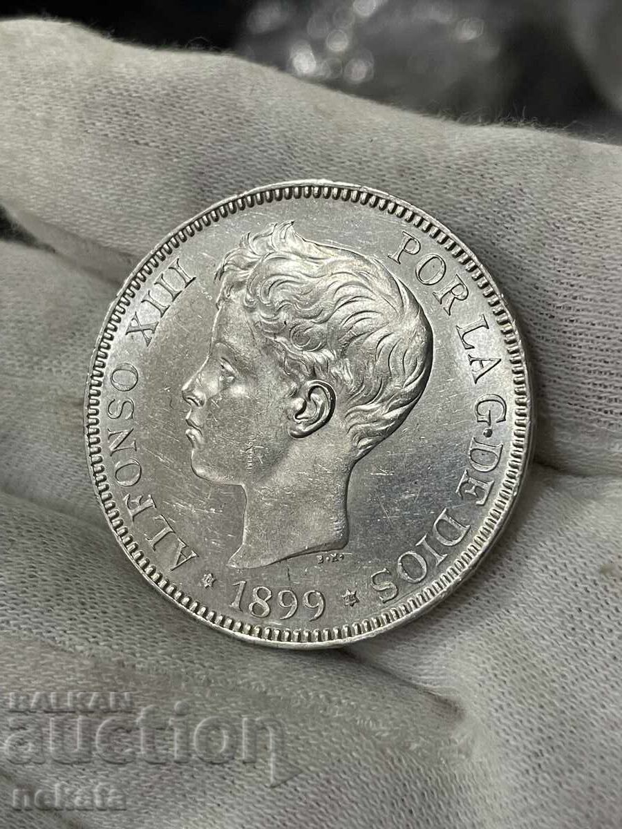 Ισπανία, 5 πεσέτες 1899 μ.Χ Ισπανία, 5 πεσέτες 1899 μ.Χ